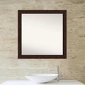 Specchio da parete William Mottled Bronze stretto per bagno, 76x76 cm, design quadrato moderno