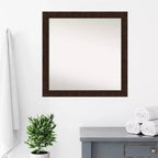 Specchio da parete William Mottled Bronze stretto per bagno, 76x76 cm, design quadrato moderno