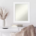 Specchio da Parete Rettangolare Moderno Corvino Bianco Legno 23" x 29", Include Accessori per il Montaggio