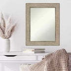 Specchio da parete in legno argentato Traforo non smussato 24" x 30" - Amanti Art