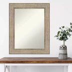 Specchio da parete in legno argentato Traforo non smussato 24" x 30" - Amanti Art