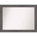 44" x 33" Non-Beveled Rustic Plank Gray Bathroom Wall Mirror - Amanti Art: Polystyrene Frame, Wall Mounted