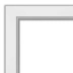 Specchio da parete Eva bianco e argento 24" x 30", rettangolare moderno, include l'hardware di montaggio
