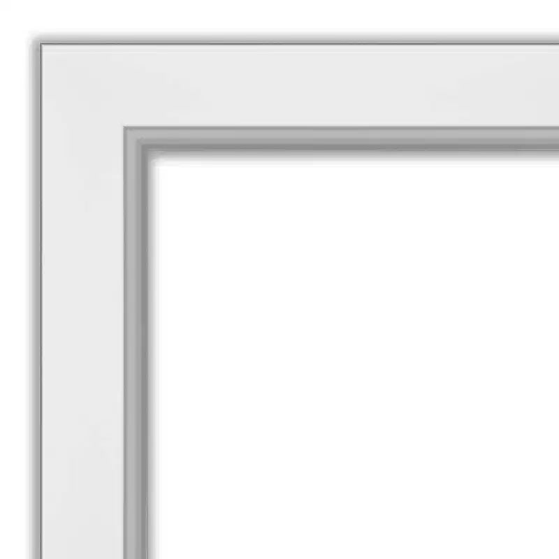 Specchio da parete Eva bianco e argento 24" x 30", rettangolare moderno, include l'hardware di montaggio