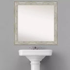 Specchio da parete quadrato da 31" x 31" con cornice craquelé, nessun montaggio richiesto