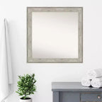 Specchio da parete quadrato da 31" x 31" con cornice craquelé, nessun montaggio richiesto