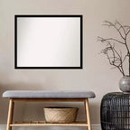 Specchio da parete per bagno nero lucido 30" x 24", rettangolare moderno, a muro