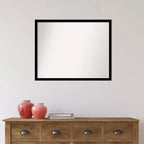 Specchio da parete per bagno nero lucido 30" x 24", rettangolare moderno, a muro