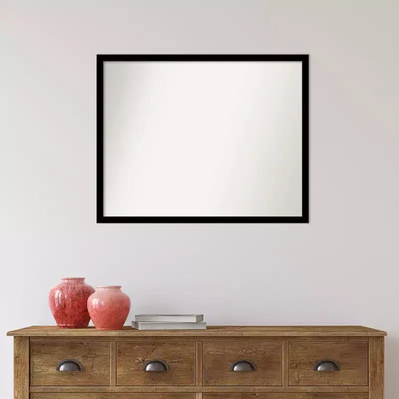 Specchio da parete per bagno nero lucido 30" x 24", rettangolare moderno, a muro