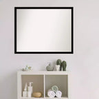 Specchio da parete per bagno nero lucido 30" x 24", rettangolare moderno, a muro