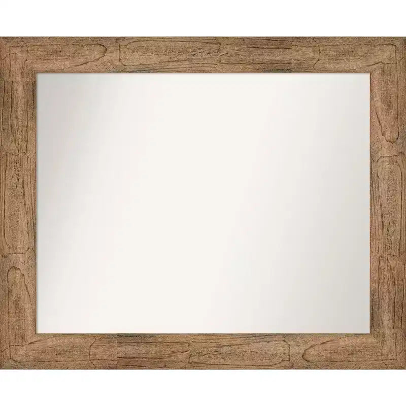34" x 28" Non-Beveled Owl Brown Wood Wall Mirror - Amanti Art: Modern Style, Rectangular, Includes Mount Hardware