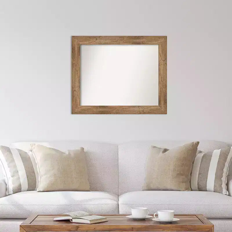 Specchio da parete Ashton nero in legno smussato 31" x 25", stile moderno, include l'hardware di montaggio