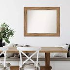 Specchio da parete Ashton nero in legno smussato 31" x 25", stile moderno, include l'hardware di montaggio