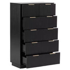 Karl Home 6-Drawer Black MDF 28.35in. W Chest of Drawer