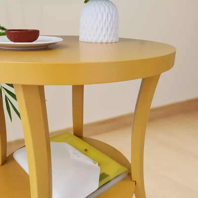 Tavolo da pranzo rotondo in vetro temperato da 42" con gambe in metallo dorato
