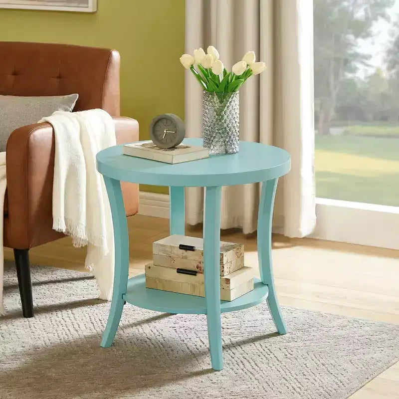 Tavolo da pranzo rotondo in vetro temperato da 42" con gambe in metallo dorato
