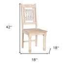 Set di 2 sedie da pranzo con schienale a doghe in legno bianco