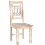 Set di 2 sedie da pranzo con schienale a doghe in legno bianco