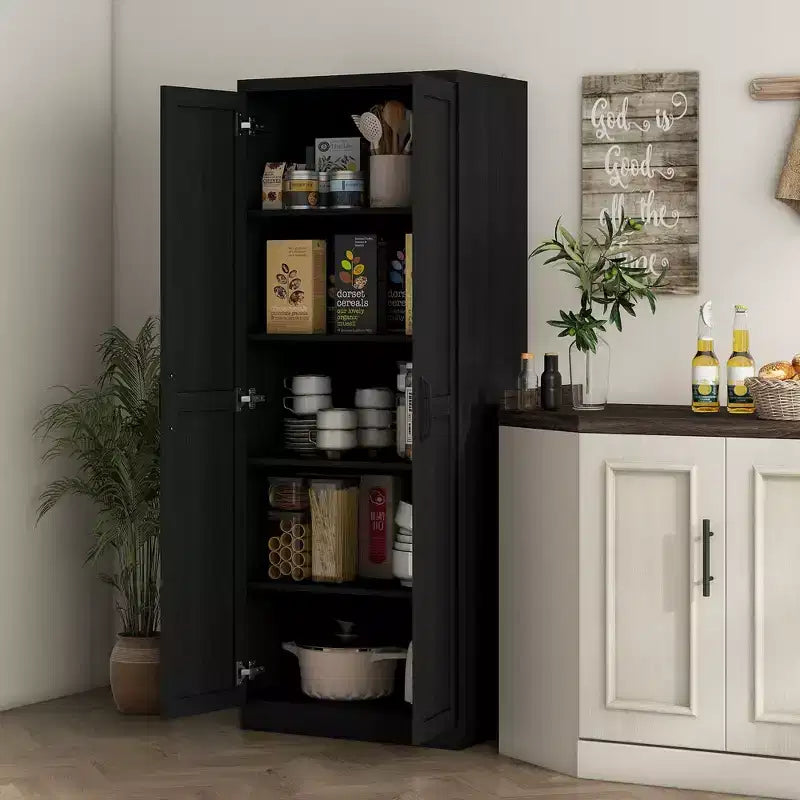 Dispensa da cucina a 2 ante, 160 cm, armadio indipendente con 2 ripiani regolabili per sala da pranzo
