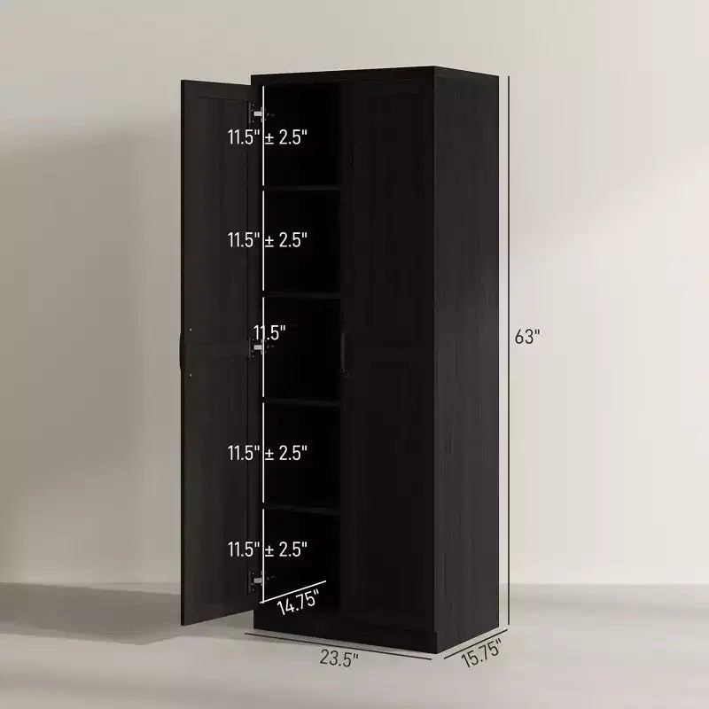 Dispensa da cucina a 2 ante, 160 cm, armadio indipendente con 2 ripiani regolabili per sala da pranzo