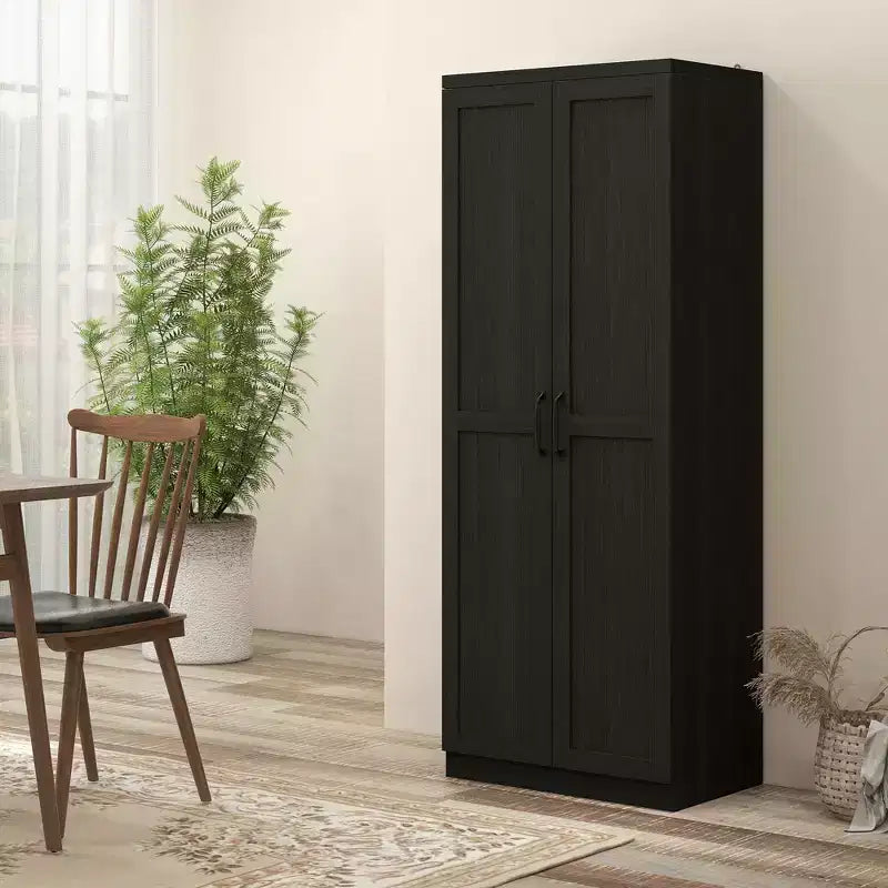 Dispensa da cucina a 2 ante, 160 cm, armadio indipendente con 2 ripiani regolabili per sala da pranzo