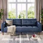 Divano a 3 posti in similpelle da 211,1 cm, Divanetto imbottito oversize, Moderno di metà secolo