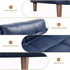 Divano a 3 posti in similpelle da 211,1 cm, Divanetto imbottito oversize, Moderno di metà secolo