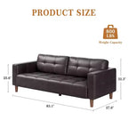 Divano a 3 posti in similpelle da 211,1 cm, Divanetto imbottito oversize, Moderno di metà secolo