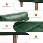 Divano a 3 posti in similpelle da 211,1 cm, Divanetto imbottito oversize, Moderno di metà secolo