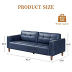 Divano a 3 posti in similpelle da 211,1 cm, Divanetto imbottito oversize, Moderno di metà secolo