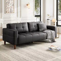 COZONY 83.1 Faux Leather 3-Seater Sofa Couch, Oversized Upholstered Loveseat with Back Cushion, Mid-Century Modern Couch for Living Room, Office
