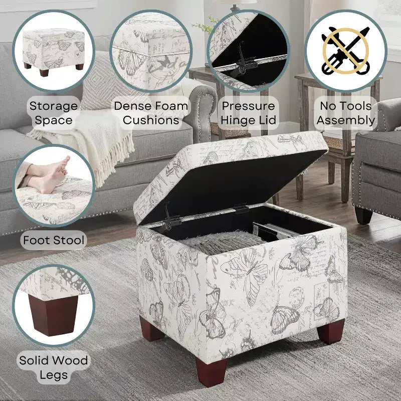 HomeStock Madison Contenitore Pouf