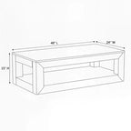 Tavolino da caffè rettangolare moderno con ripiano inferiore (1220 mm x 610 mm)