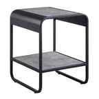 Tavolino moderno da 53 cm con ripiani aperti, in legno, grigio e nero