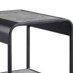 Tavolino moderno da 53 cm con ripiani aperti, in legno, grigio e nero