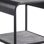 Tavolino moderno da 53 cm con ripiani aperti, in legno, grigio e nero