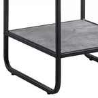 Tavolino moderno da 53 cm con ripiani aperti, in legno, grigio e nero