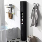 Mobiletto da bagno alto e stretto salvaspazio con cassetto e ripiani regolabili