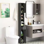 Mobiletto da bagno alto e stretto salvaspazio con cassetto e ripiani regolabili