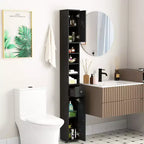 Mobiletto da bagno alto e stretto salvaspazio con cassetto e ripiani regolabili