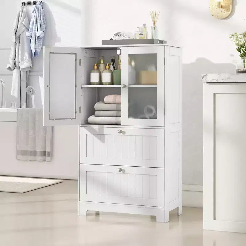Mobiletto da bagno a terra con 2 cassetti