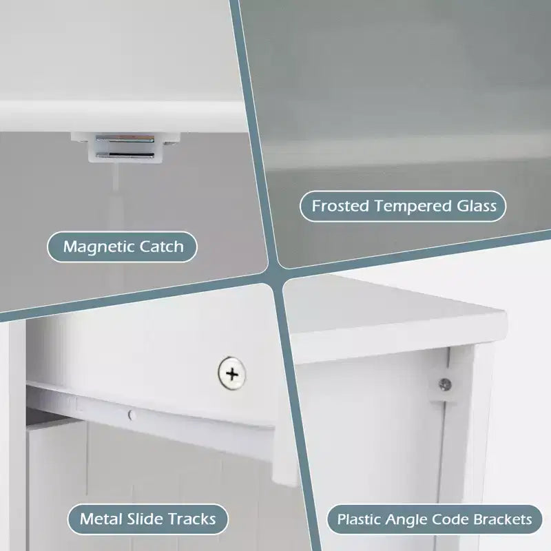 Mobiletto da bagno a terra con 2 cassetti