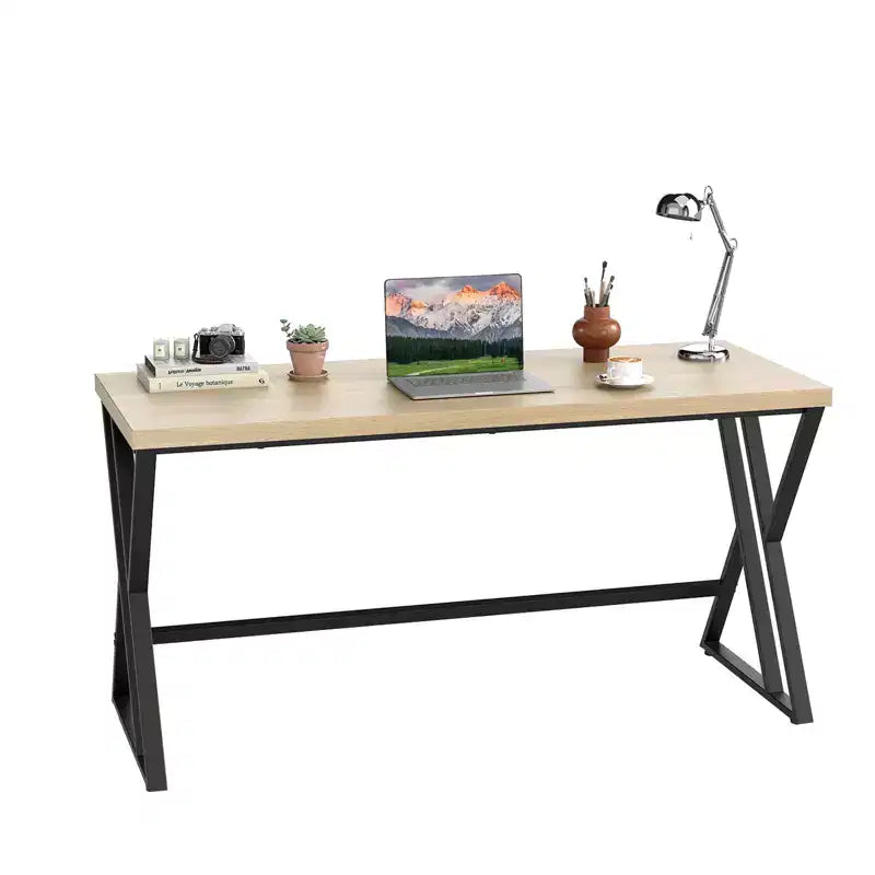 Costway 59 Computer Desk Large Industrial Home Office Desk w/ Heavy-duty Metal Frame