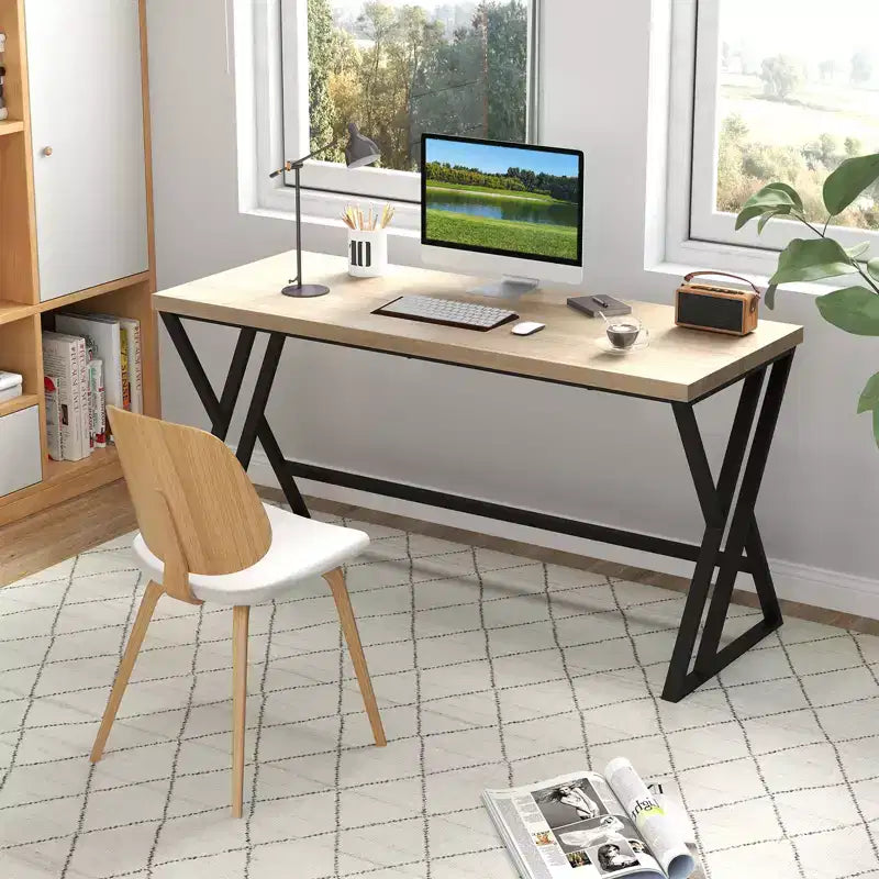 Scrivania industriale da 150 cm per ufficio domestico con struttura in metallo robusta