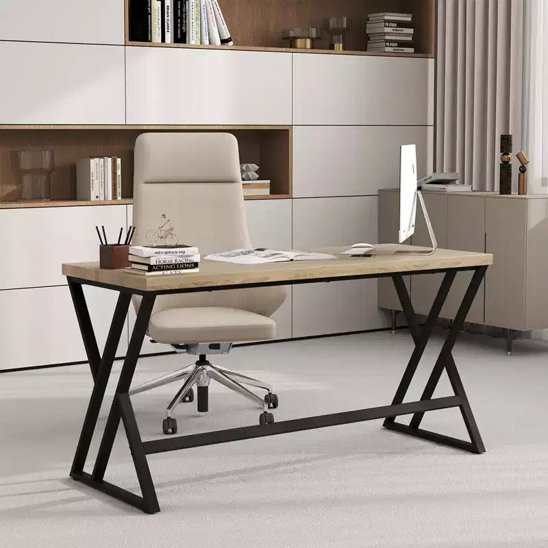Scrivania industriale da 150 cm per ufficio domestico con struttura in metallo robusta