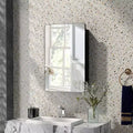 Mobiletto specchio da bagno 50x75 cm con cornice in alluminio e ripiani regolabili