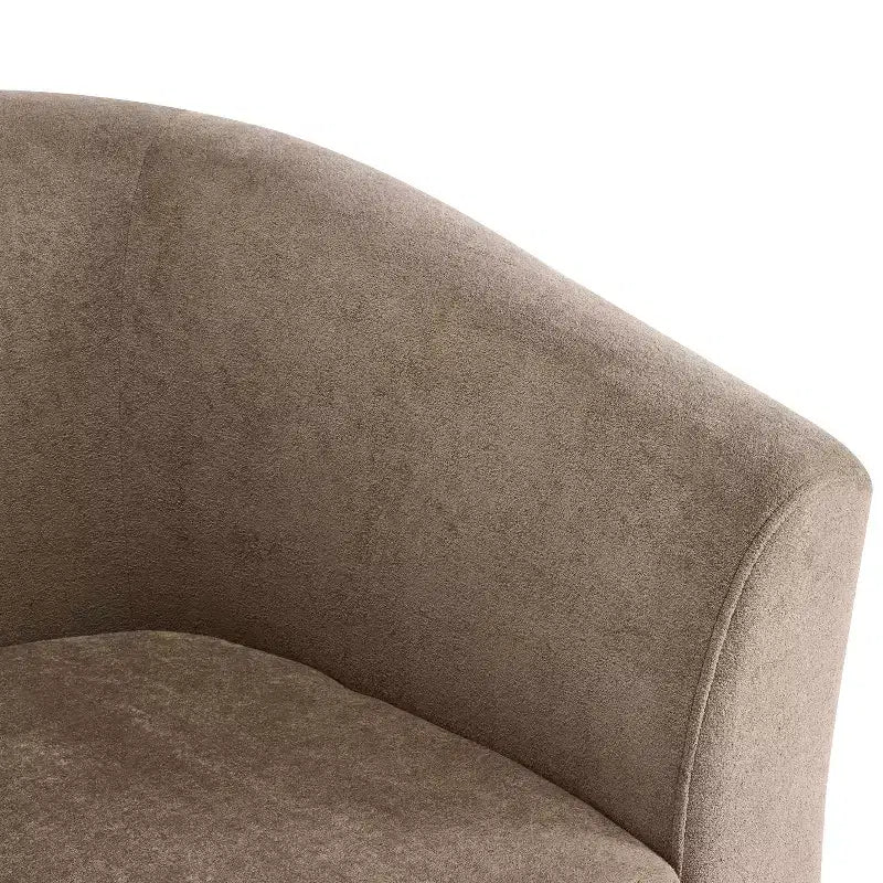 Poltrona girevole a 360° in velluto con base in legno, stile moderno