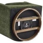 Poltrona girevole a 360° in velluto con base in legno, stile moderno