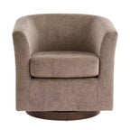 Poltrona girevole a 360° in velluto con base in legno, stile moderno