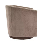 Poltrona girevole a 360° in velluto con base in legno, stile moderno